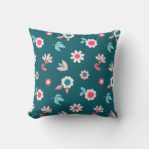 Cute Floral Pattern Nursery Throw Pillow