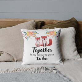 Cojín Decorativo Cute Foxes Together es mi lugar favorito de la flo