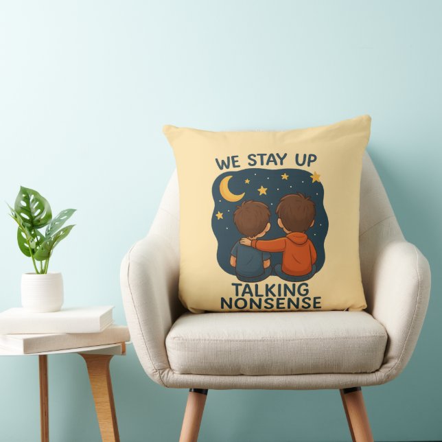 Cojín Decorativo Cute Friendship Night Sky Throw Pillow (Silla)