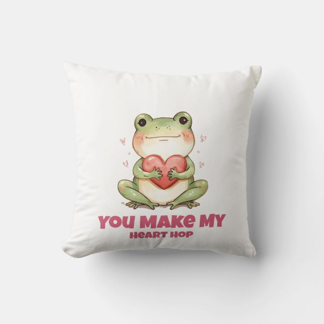 Cojín Decorativo Cute Frog Valentine Tee (Anverso)