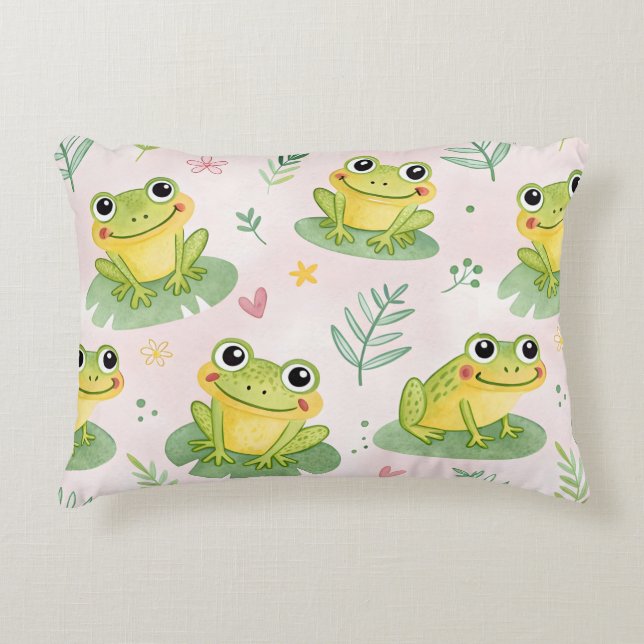 Cojín Decorativo Cute frogs Pattern (Anverso)