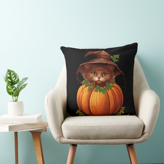 COJÍN DECORATIVO CUTE FUNNY CAT PUMPKIN (Silla)