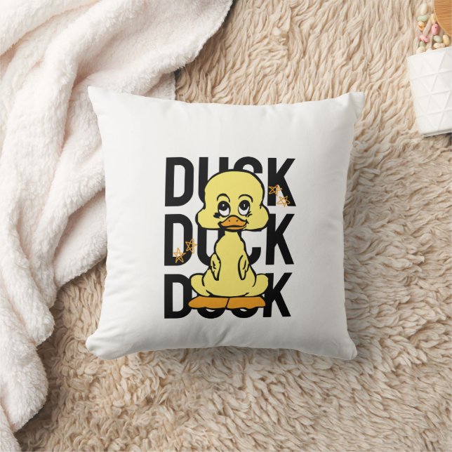 Cojín Decorativo Cute Funny Duck Throw Pillow (Manta)
