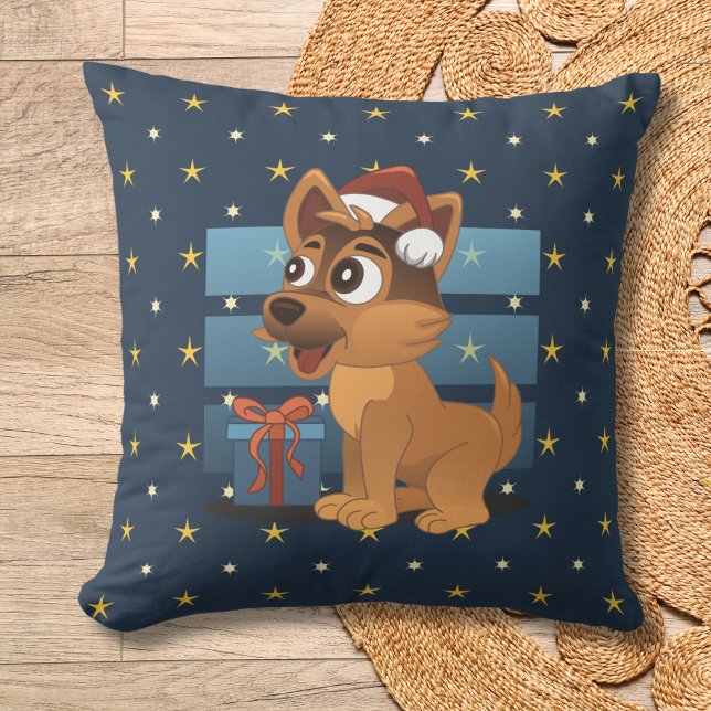 Cojín Decorativo Cute German Shepherd puppy Cartoon Starry night (Subido por el creador)