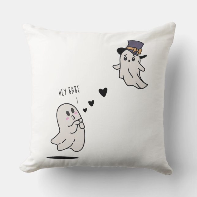 Cojín Decorativo Cute ghosts couple talking (Anverso)
