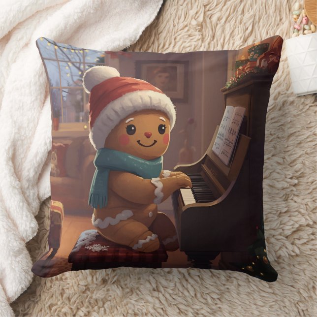 Cojín Decorativo cute gingerbread boy Christmas holidayThrow Pillow (Manta)