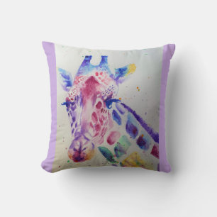 Cojín Decorativo Cute Giraffe Animal Watercolor Pintar Cushion