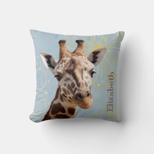 Cojín Decorativo Cute Giraffe Tilling Head (Anverso)