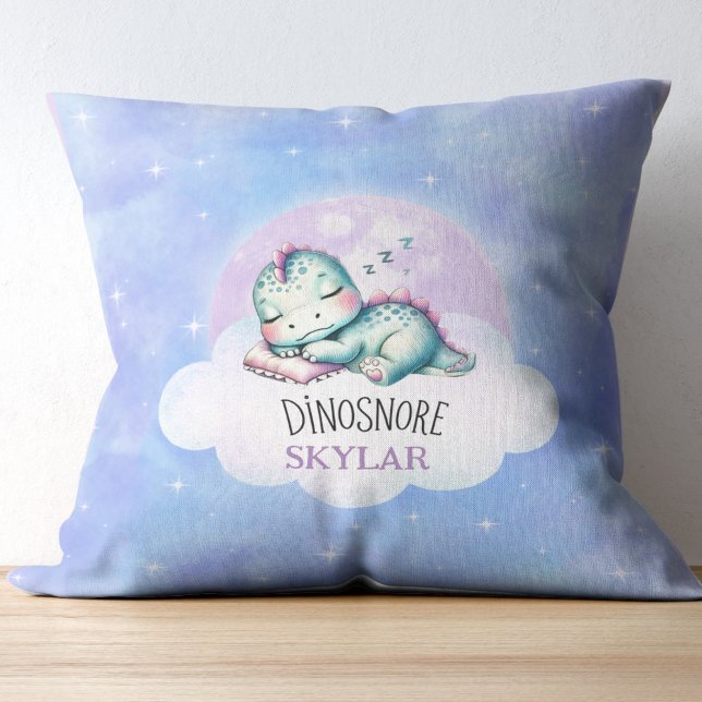 Cojín Decorativo Cute gracioso 'Dinosnore' Personalizado Nombre Niñ (Subido por el creador)