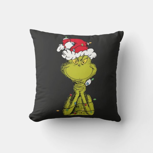 Cojín Decorativo Cute Green  Grinch Christmas Creature Design (Anverso)