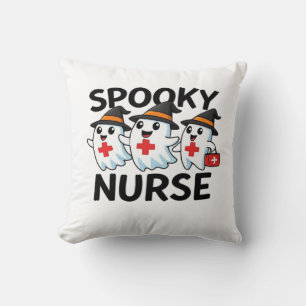 Cojín Decorativo Cute Halloween Enfermera Fantasmas Dibujos Clásico