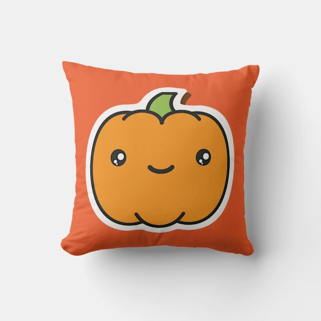 Cojín Decorativo Cute Halloween Jack-o-lantern Argyle (Anverso)