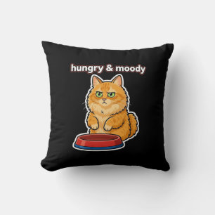 Cojín Decorativo Cute Hambriento y Malhumorado Gato Naranja Meme st