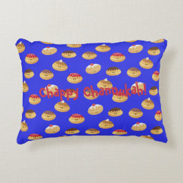 Cojín Decorativo Cute Hannukah doughnut con estampado