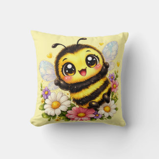 Cojín Decorativo Cute Happy Bumblebee Kawaii Cushion Pillow