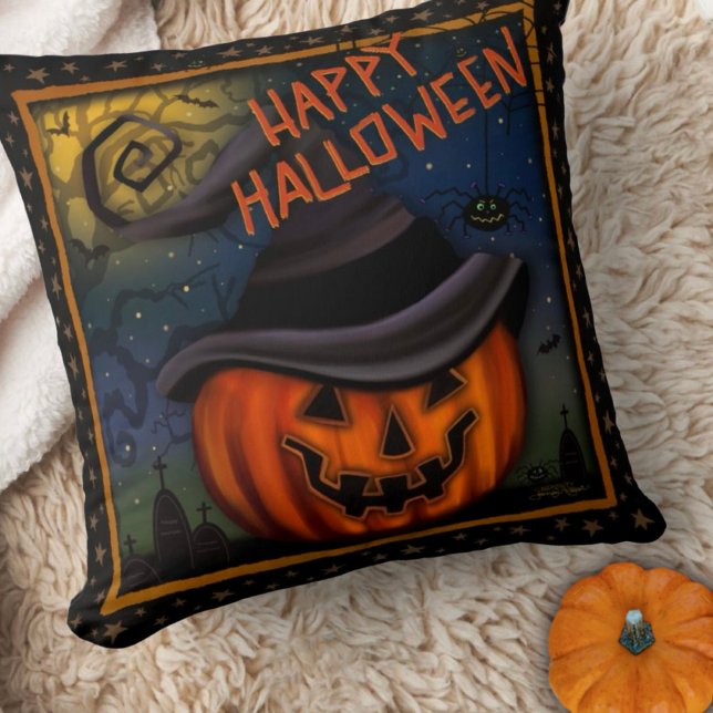 Cojín Decorativo Cute Happy Halloween Jack-o’ Lantern (Subido por el creador)