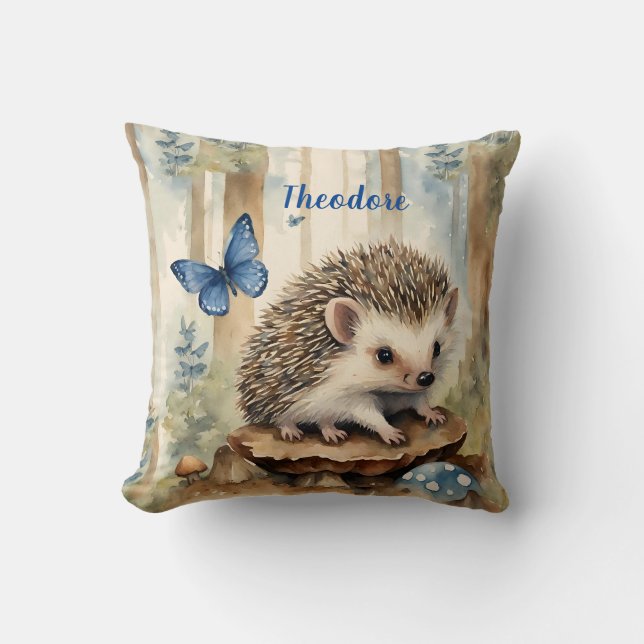 Cojín Decorativo Cute Hedgehog Boys Personalizado (Anverso)