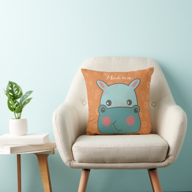 Cojín decorativo Cute Hippo Nursery (Silla)