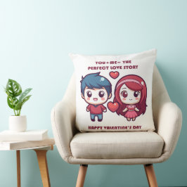 Cojín Decorativo Cute historia de amor para San Valentín