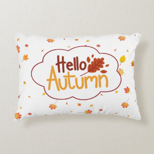 Cojín Decorativo Cute Hola hojas otoño otoño otoño Rústico