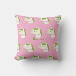 Cojín Decorativo Cute Horses Personalized Pastel Throw Pillow