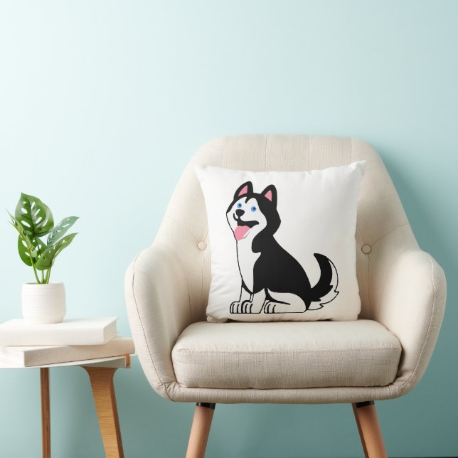 Cojín Decorativo Cute Husky Puppy Throw Pillow (Silla)
