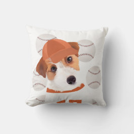 Cojín Decorativo Cute Jack Russell Dog Baseball Jersey and Balls