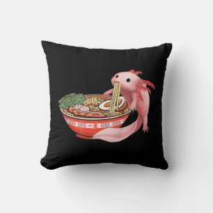 Cojín Decorativo Cute Kawaii Anime Axolotl Noodles japoneses de Ram