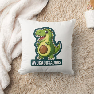 Cojín Decorativo Cute Kawaii Avocadosaurus Dinosaur Chiste Divertid