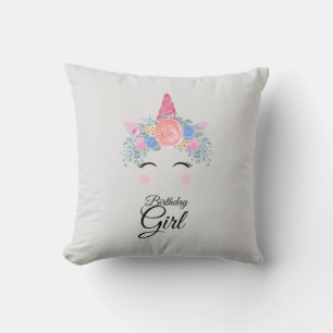 Cojín Decorativo Cute Kawaii, colorido arcoiris, unicornio, Chica d
