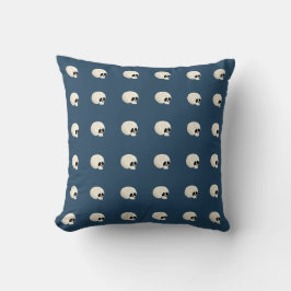 Cojín Decorativo Cute Kawaii Halloween Skull Polka puntos azul oscu