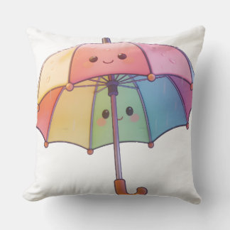 Cojín Decorativo Cute Kawaii Paraguas Camiseta de Mujer