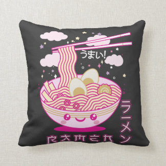 Cojín Decorativo Cute Kawaii Ramen Noodles Anime Chicas de Ramen, a