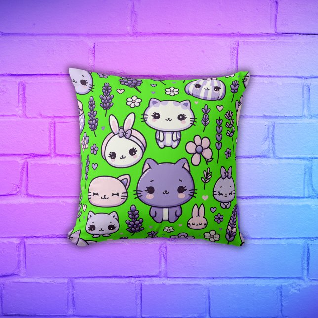 Cojín Decorativo Cute Kawaii tema Lavanda púrpura | (Subido por el creador)