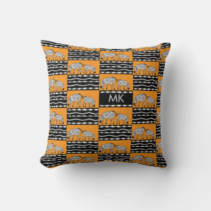 Cojín Decorativo Cute Kenyan Zebras, Naranja