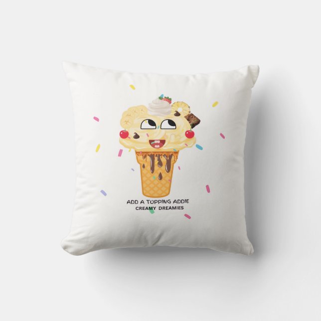 Cojín Decorativo Cute kid pillow Add A Topping Addie Creamy Dreamie (Anverso)