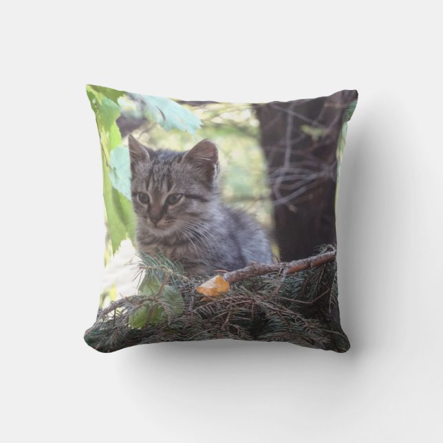 Cojín Decorativo Cute Kitten Photo Throw Cushion (Anverso)