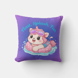 Cojín Decorativo Cute Kitty Swimmer Design Throw Pillow