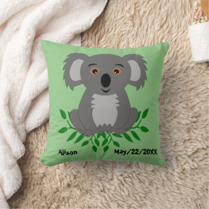 Cojín Decorativo Cute koala con niños eucaliptos