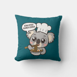Cojín Decorativo Cute Koala disfrutando de Ramen
