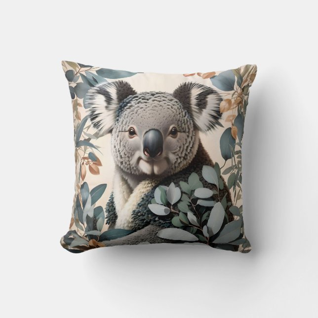 Cojín Decorativo Cute Koala Eucalyptus (Anverso)