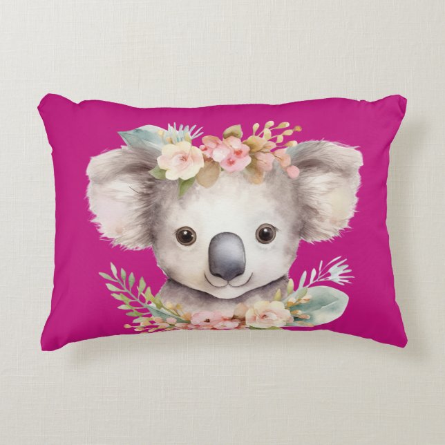 Cojín Decorativo Cute Koala Hot Pink (Anverso)
