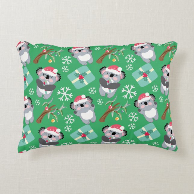 Cojín Decorativo Cute Koala Navidad  (Anverso)