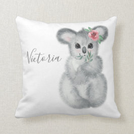 Cojín Decorativo Cute Koala Nombre Del Oso Floral Moderno Simple