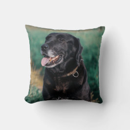 Cojín Decorativo Cute Labrador Mascota de Cachorros de Perro Negro