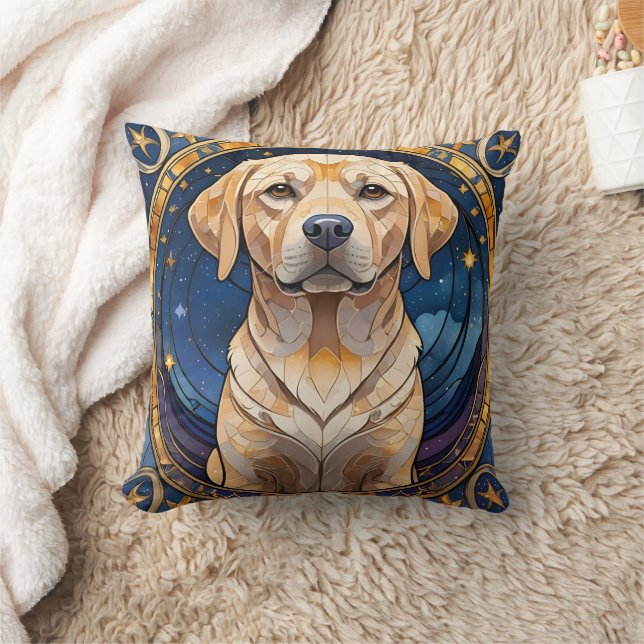 Cojín Decorativo Cute Labrador Recuperador Cielo Nocturno de Vidrio (Manta)