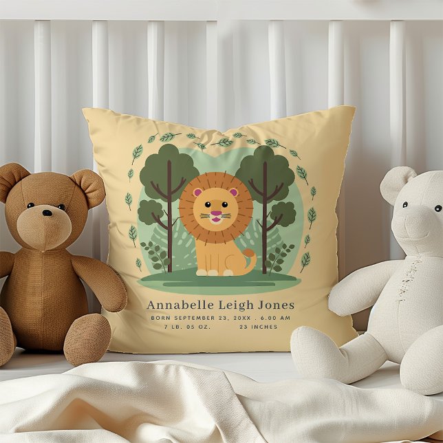 Cojín Decorativo Cute Lion Nacimientos Estadísticas Nacimiento Nurs (Subido por el creador)