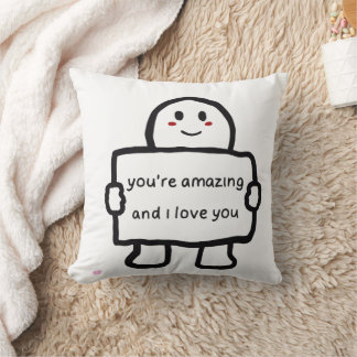 Cojín Decorativo Cute Love Note Character Throw Pillow