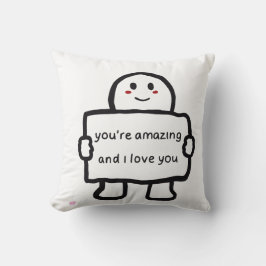 Cojín Decorativo Cute Love Note Character Throw Pillow