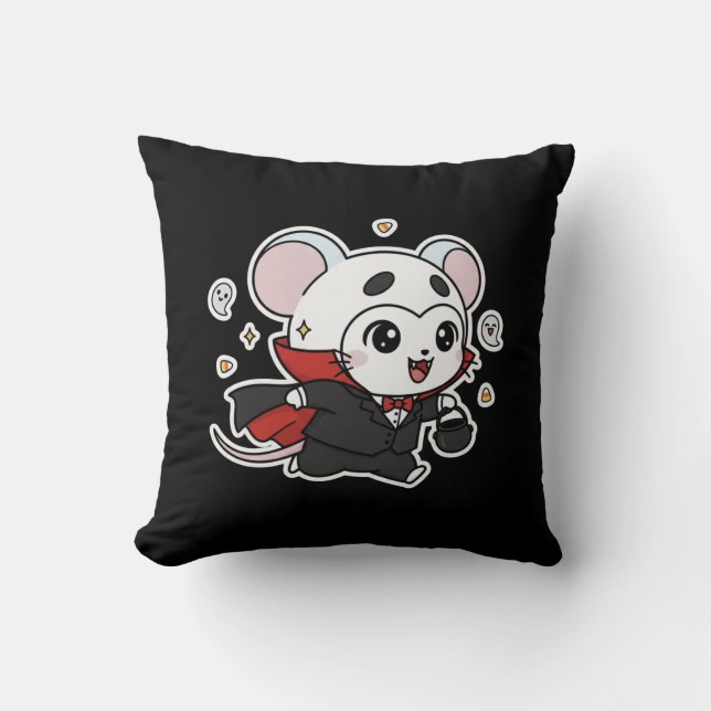 Cojín Decorativo Cute lovely little mouse ready for Halloween  (Anverso)